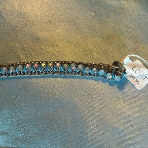 NEW Ann Taylor Loft Blue Iridescent Beaded bracelet